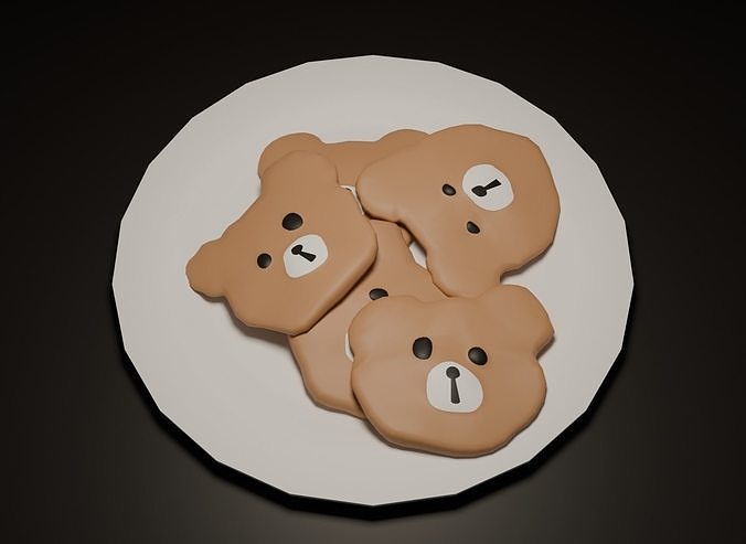 Biscuits Low-poly 3D model