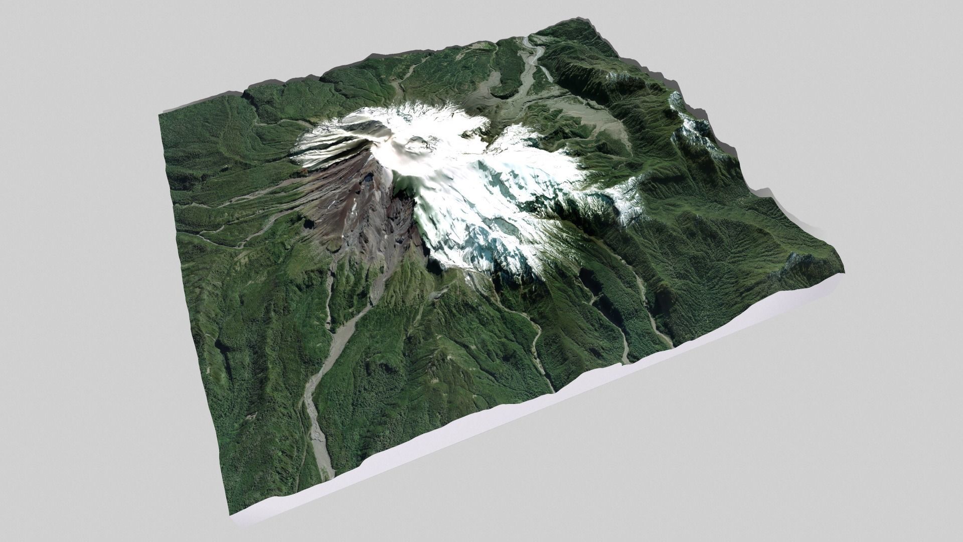 Mountain landscape Volcano Calbuco Andes Mountains Chile 3D model_8