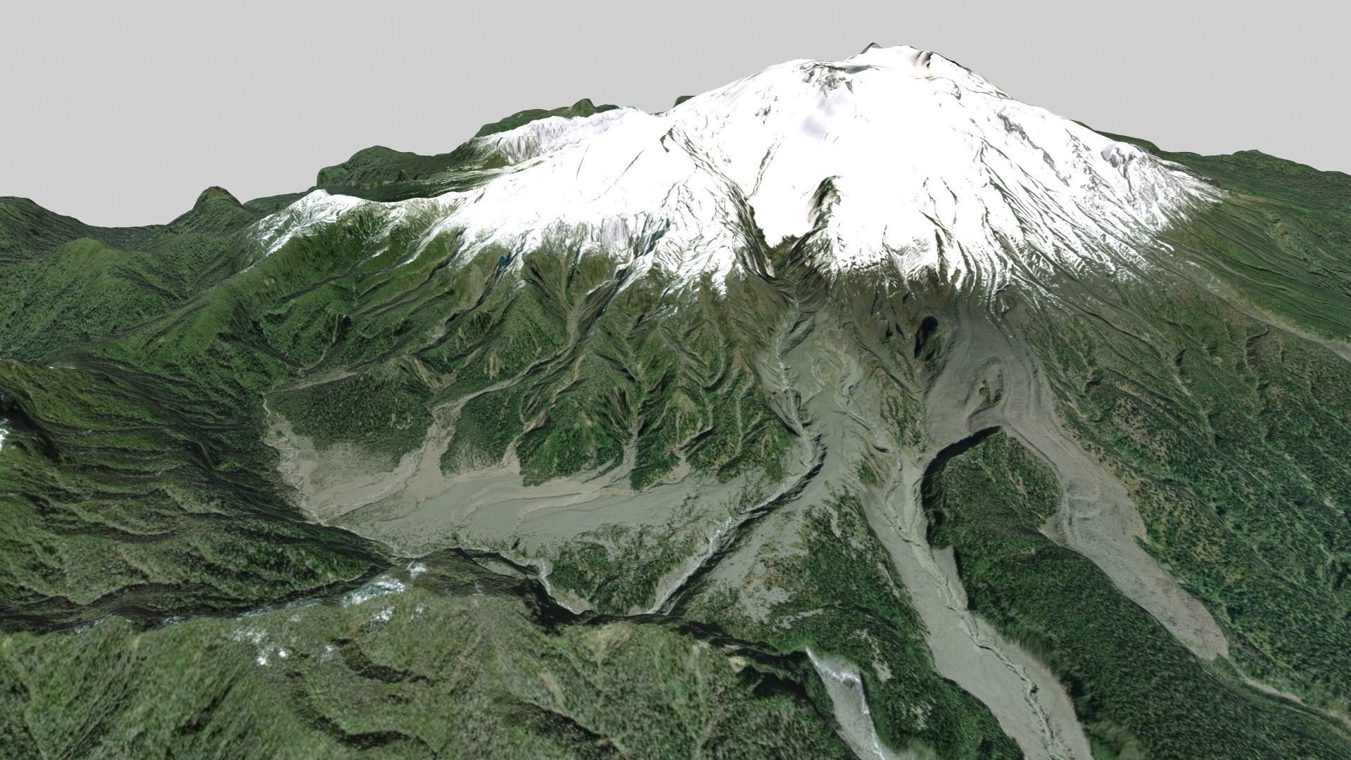 Mountain landscape Volcano Calbuco Andes Mountains Chile 3D model_2