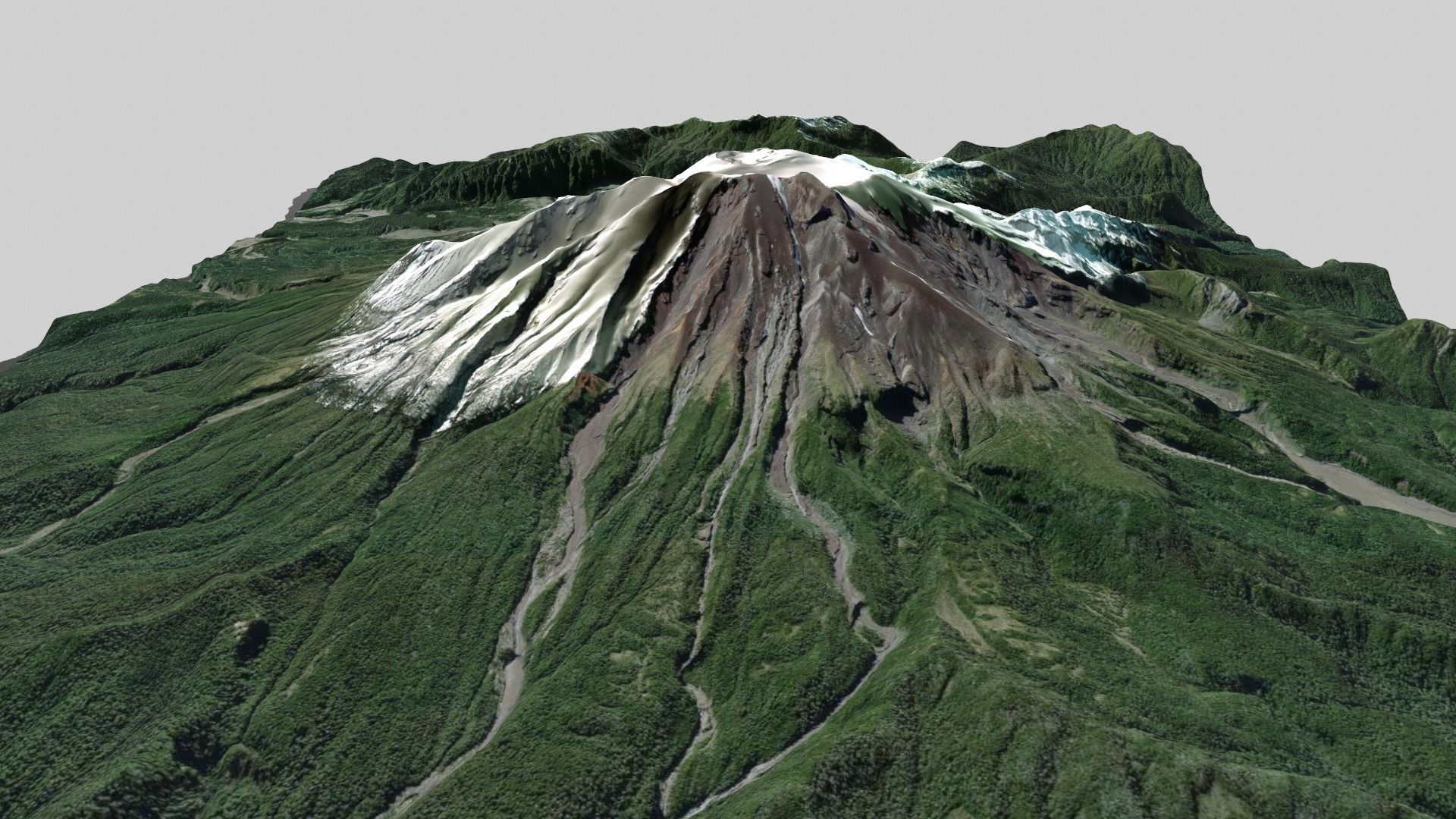 Mountain landscape Volcano Calbuco Andes Mountains Chile 3D model_4