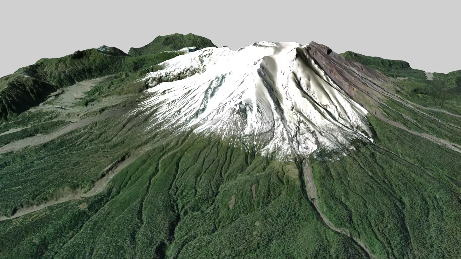Mountain landscape Volcano Calbuco Andes Mountains Chile 3D model_0