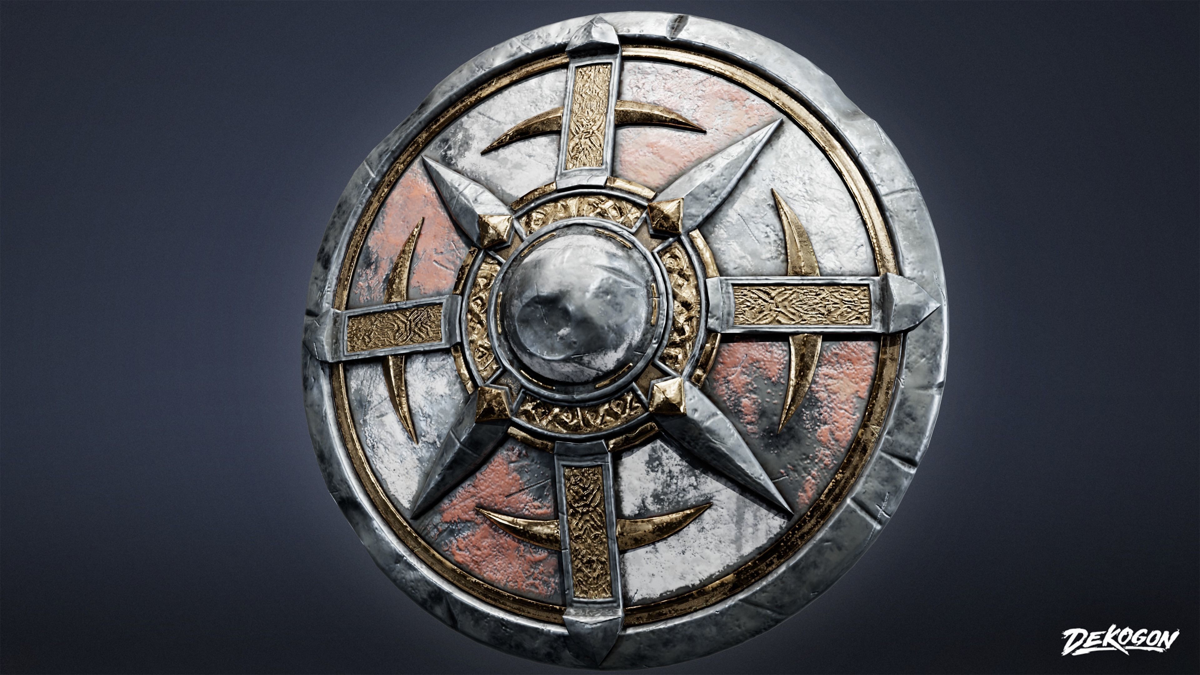 ANCIENT TREASURES - Shield 01 - LOW POLY Low-poly 3D model_5