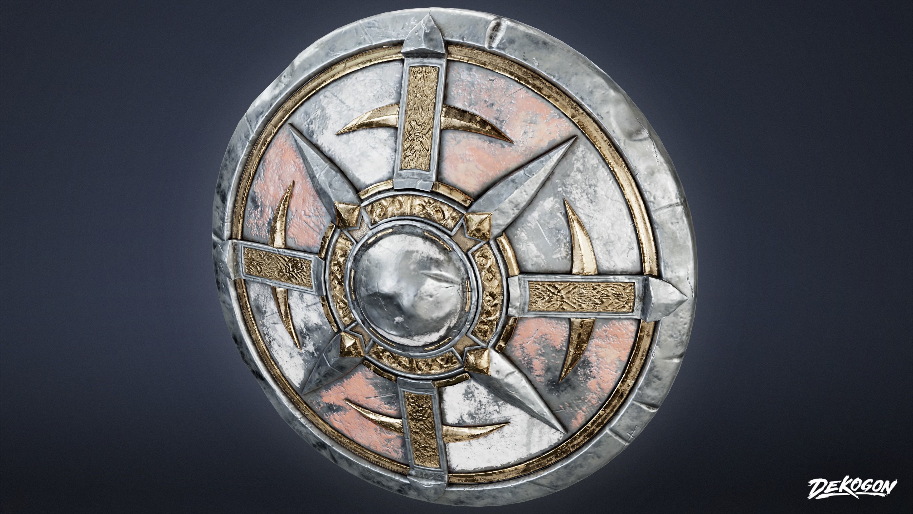 ANCIENT TREASURES - Shield 01 - LOW POLY Low-poly 3D model_1