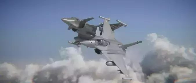 Fighter jett Rafale 3D model