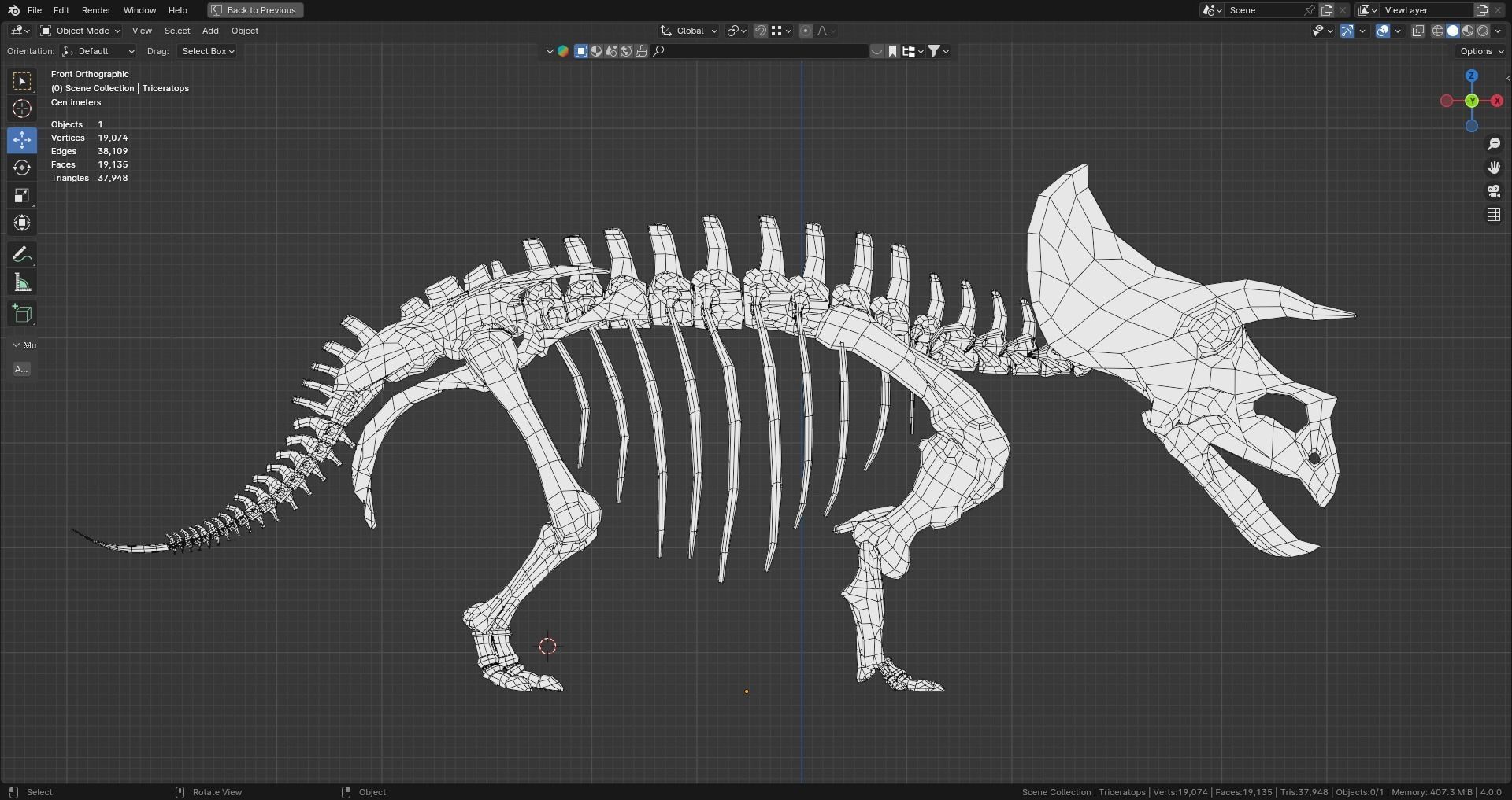Realistic Ancient Reptilians Fossil Low-poly 3D model_39