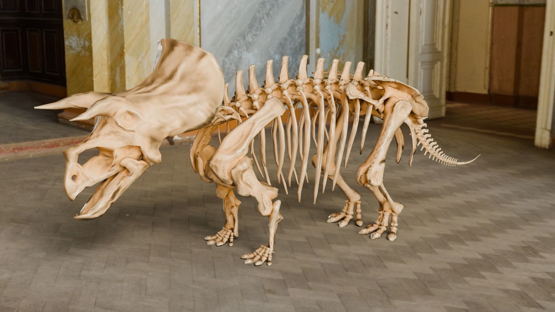 Realistic Ancient Reptilians Fossil Low-poly 3D model_49