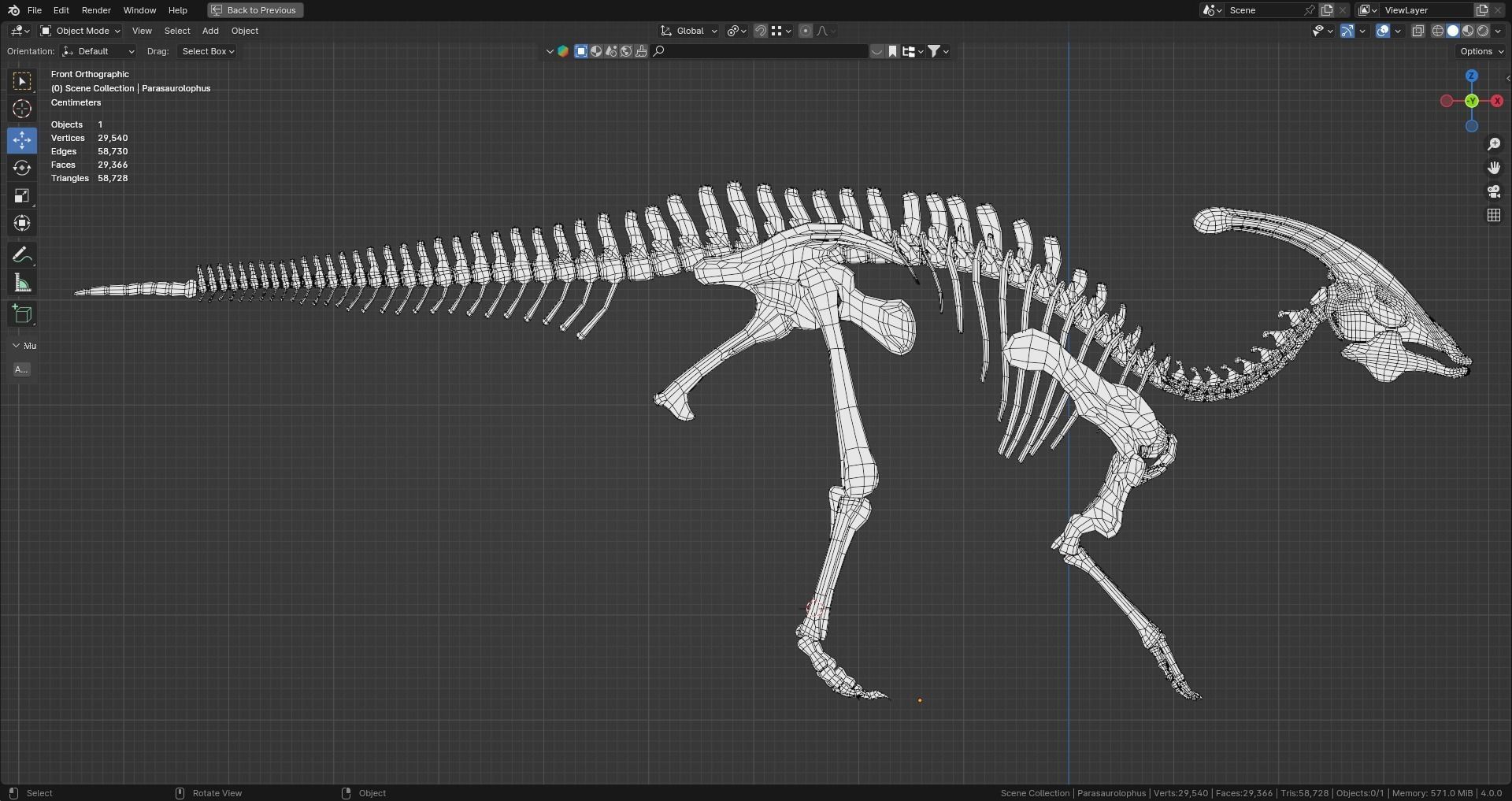 Realistic Ancient Reptilians Fossil Low-poly 3D model_35