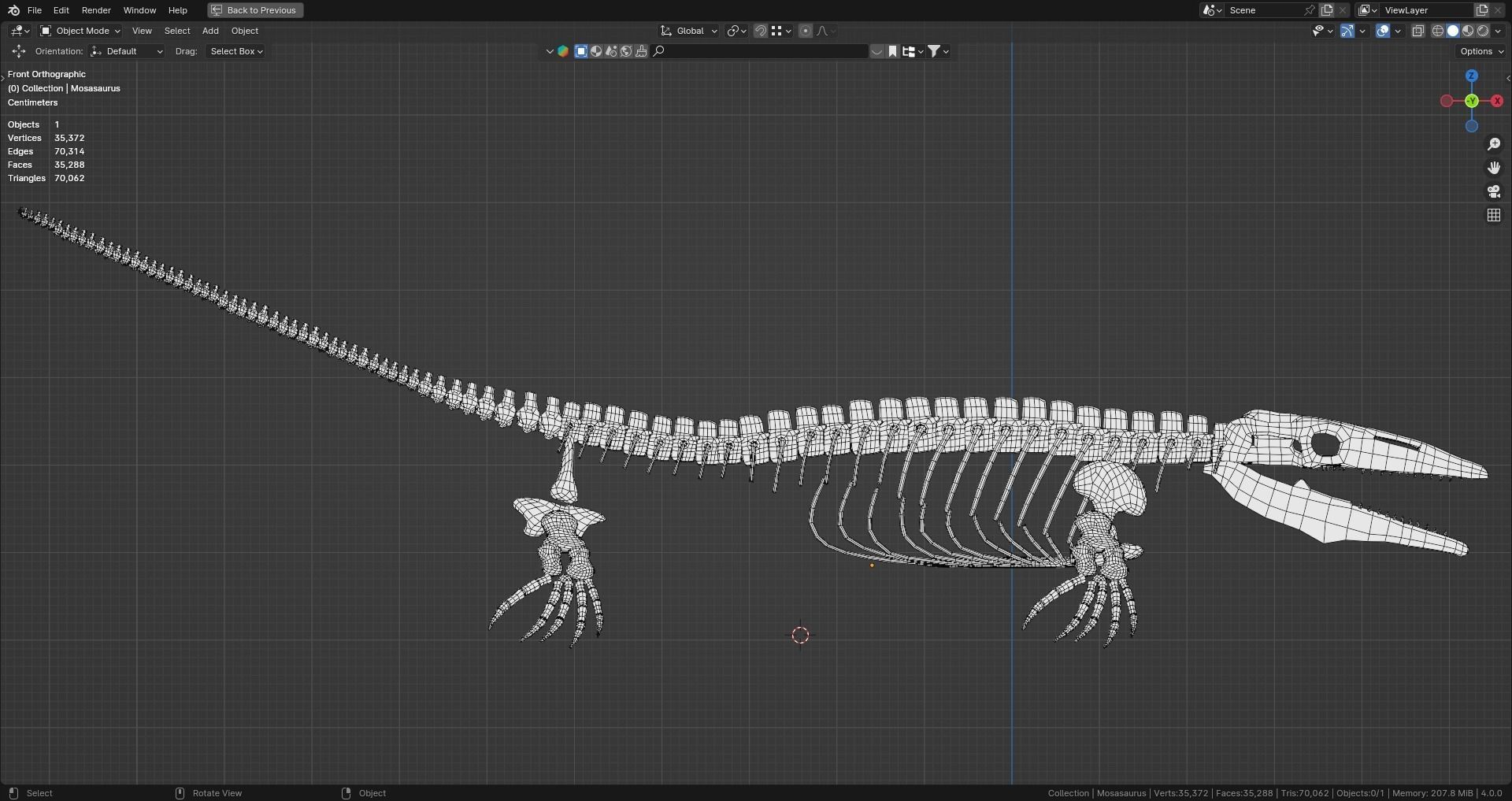 Realistic Ancient Reptilians Fossil Low-poly 3D model_33