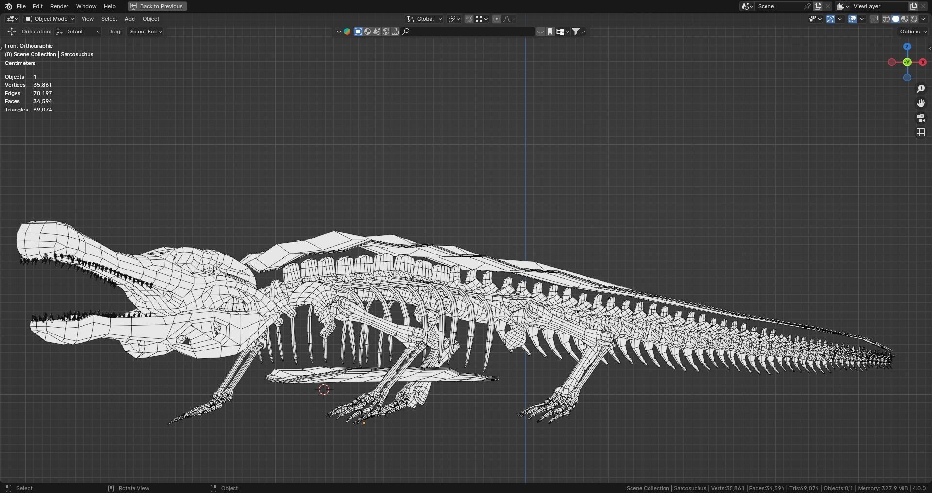Realistic Ancient Reptilians Fossil Low-poly 3D model_37