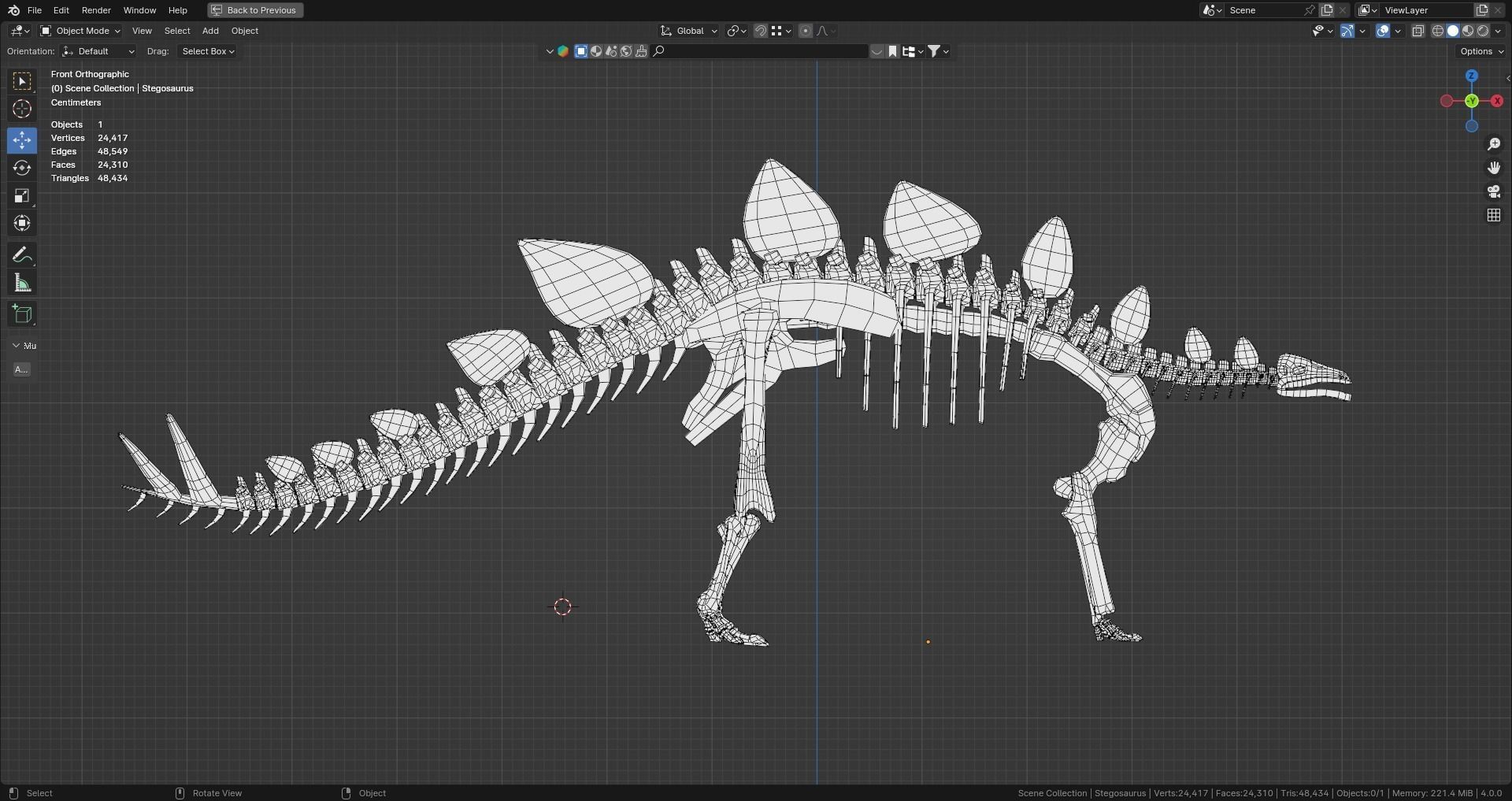 Realistic Ancient Reptilians Fossil Low-poly 3D model_38