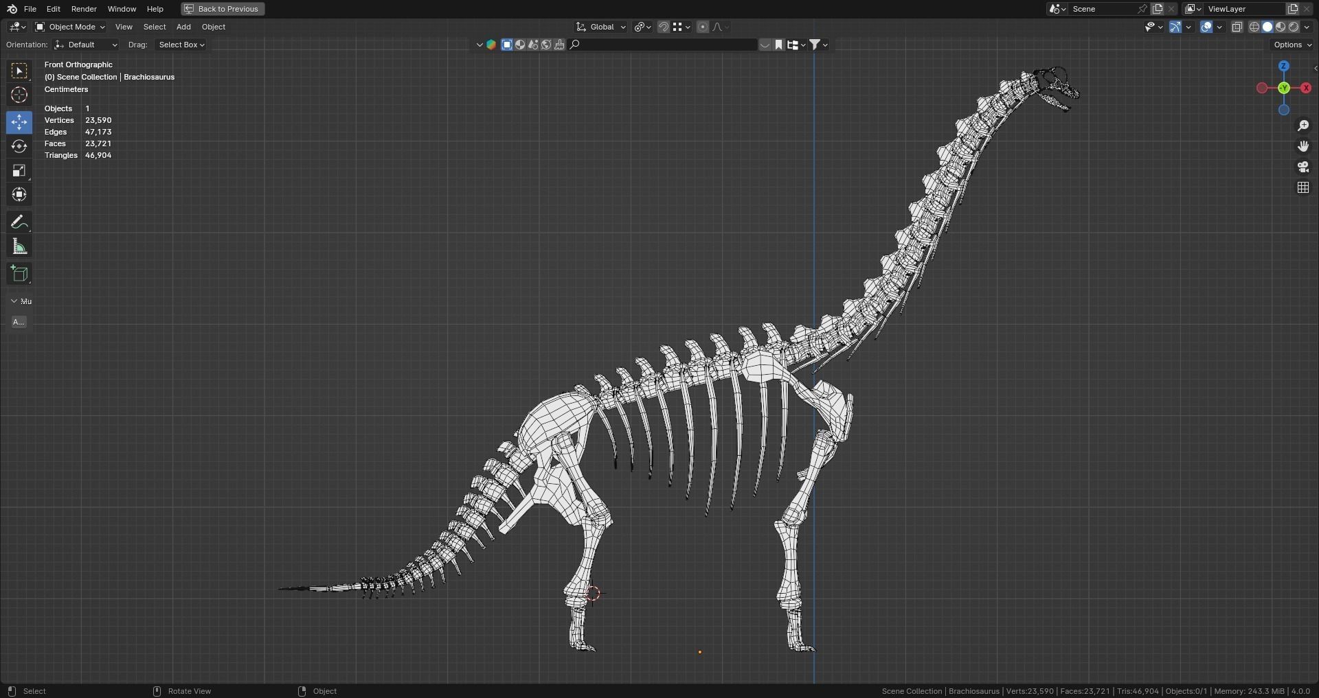 Realistic Ancient Reptilians Fossil Low-poly 3D model_32