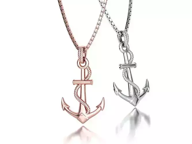 Anchor Pendant 39mm height printable model  3D print model