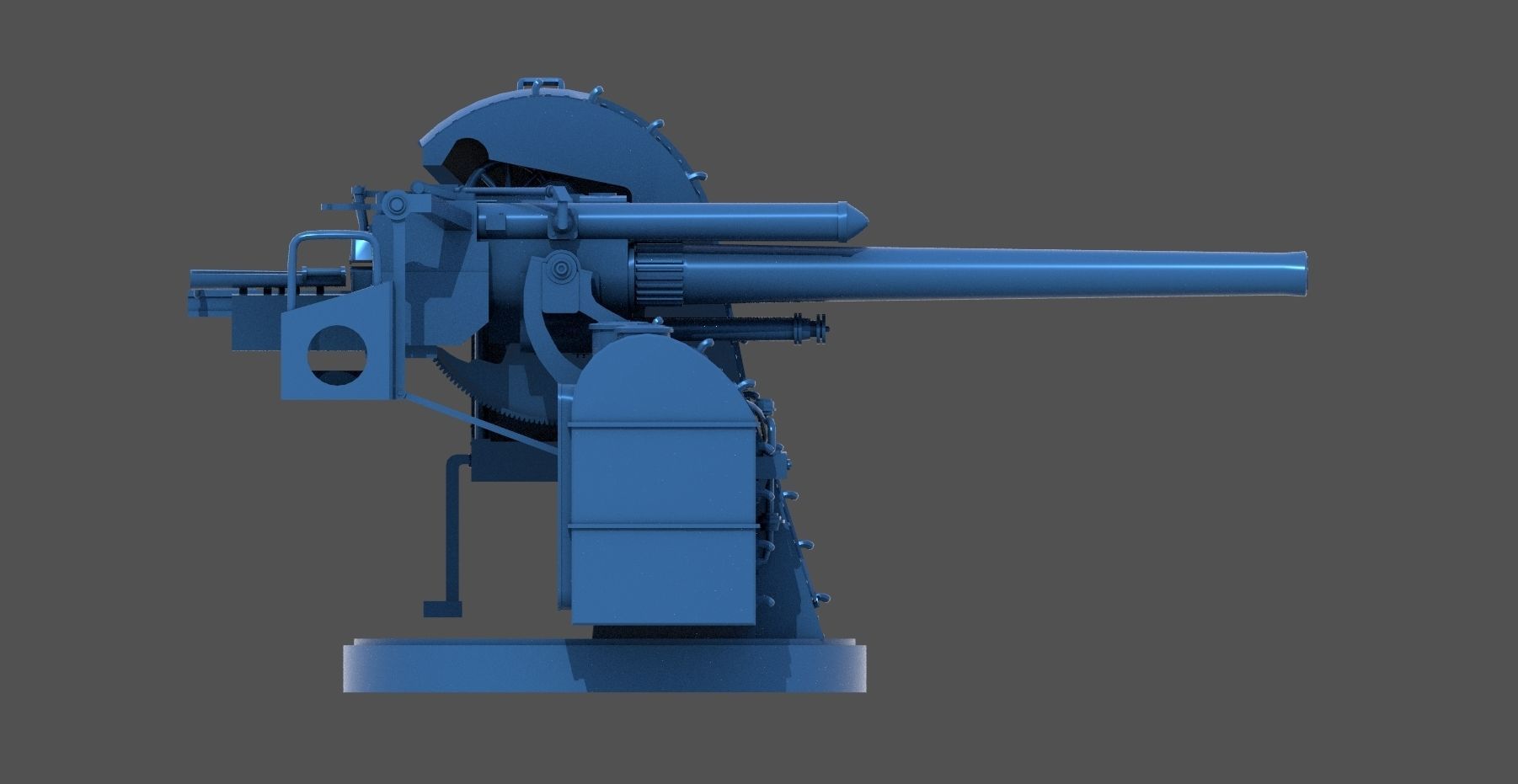 Yamato type 89 AA turret - Personal license - 1-350 scale 3D print model_6