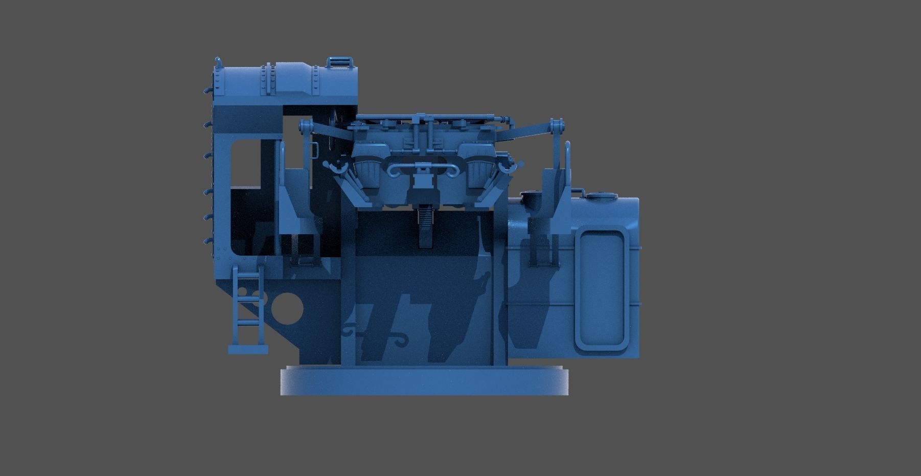 Yamato type 89 AA turret - Personal license - 1-350 scale 3D print model_5