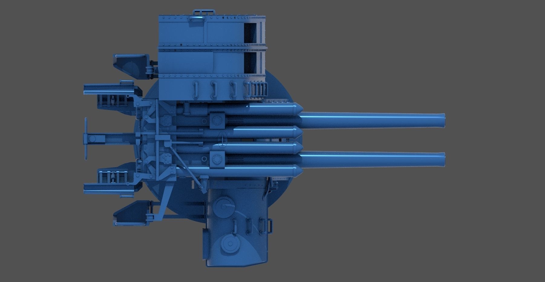 Yamato type 89 AA turret - Personal license - 1-350 scale 3D print model_8