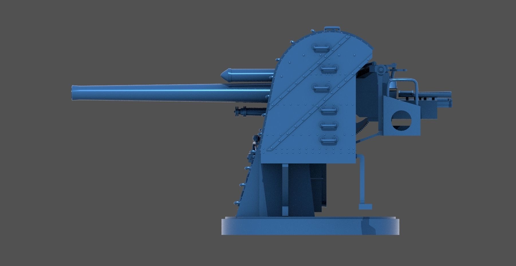 Yamato type 89 AA turret - Personal license - 1-350 scale 3D print model_7