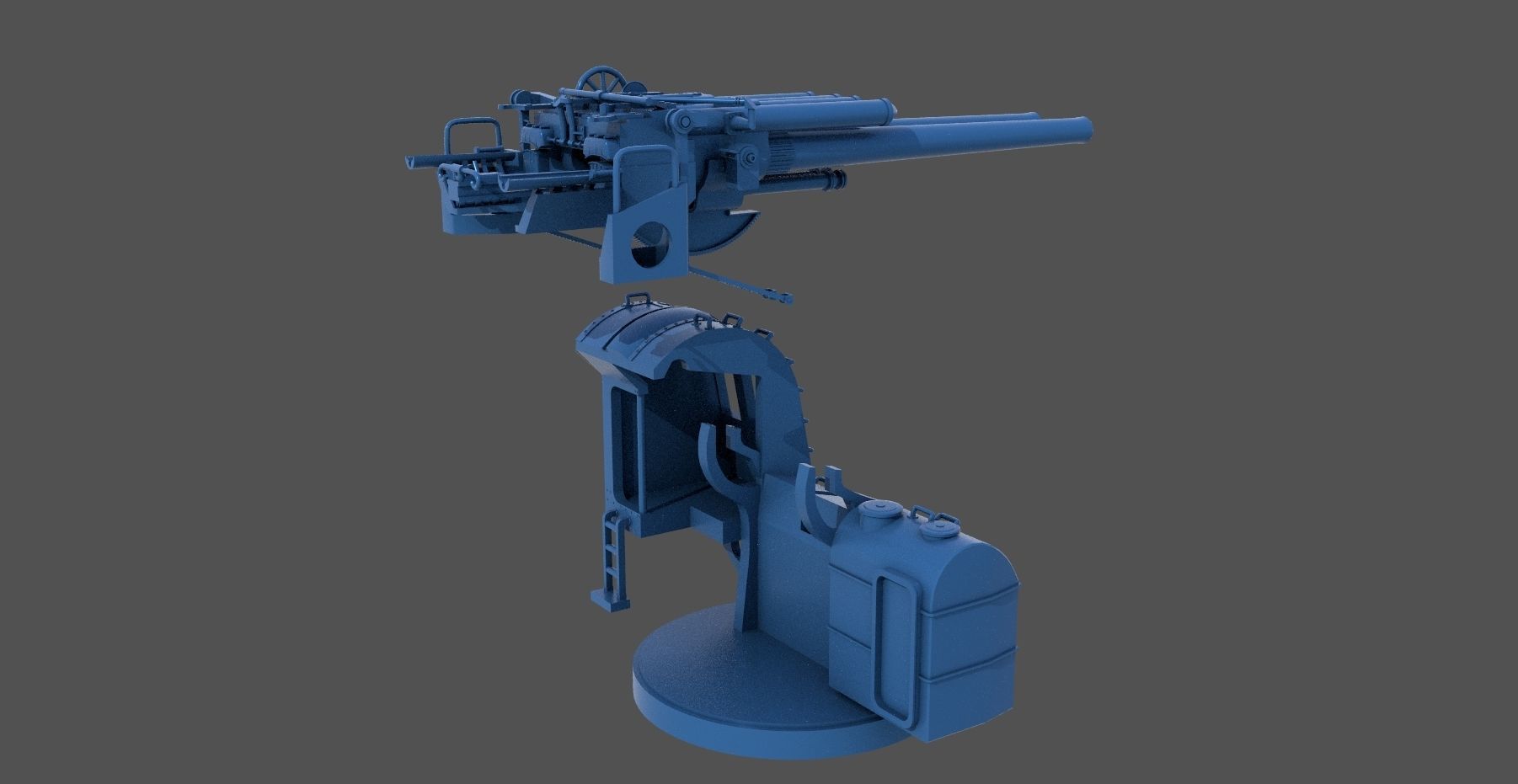 Yamato type 89 AA turret - Personal license - 1-350 scale 3D print model_10