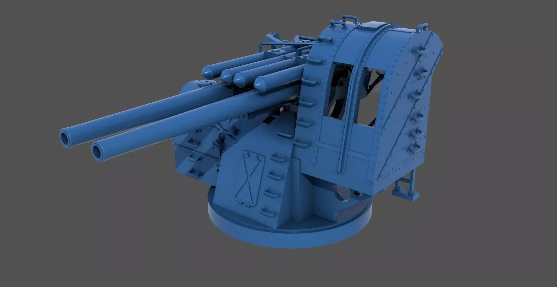 Yamato type 89 AA turret - Personal license - 1-350 scale 3D print model_0