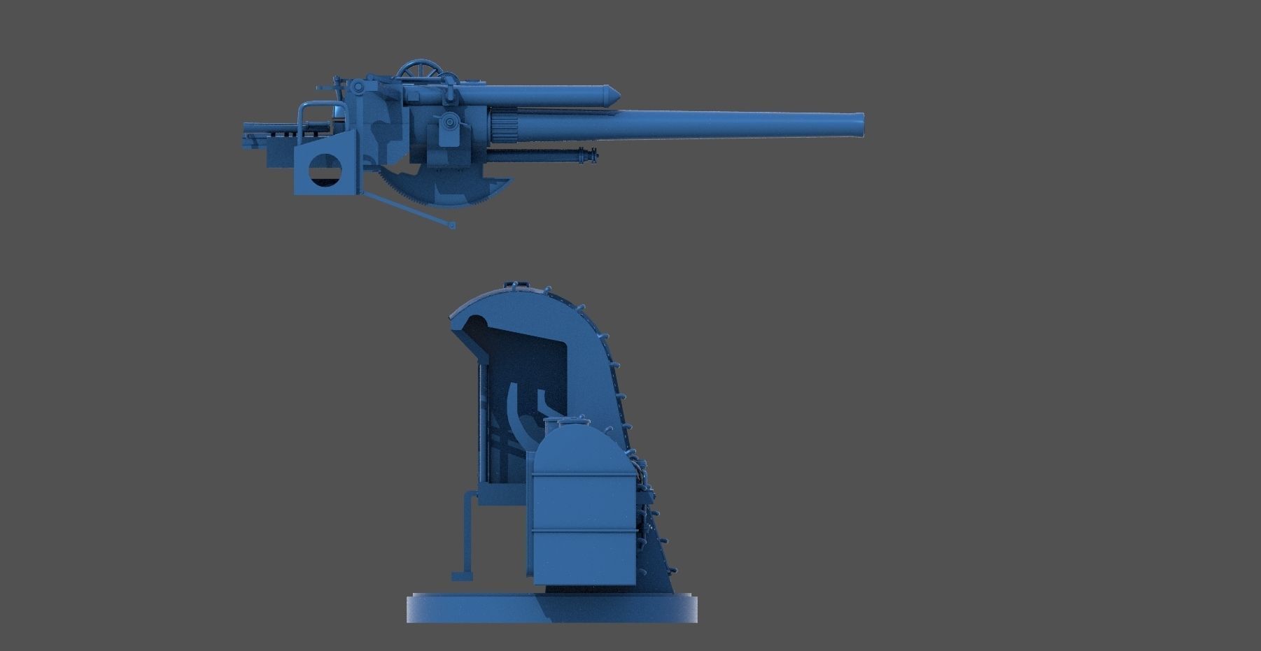 Yamato type 89 AA turret - Personal license - 1-350 scale 3D print model_11