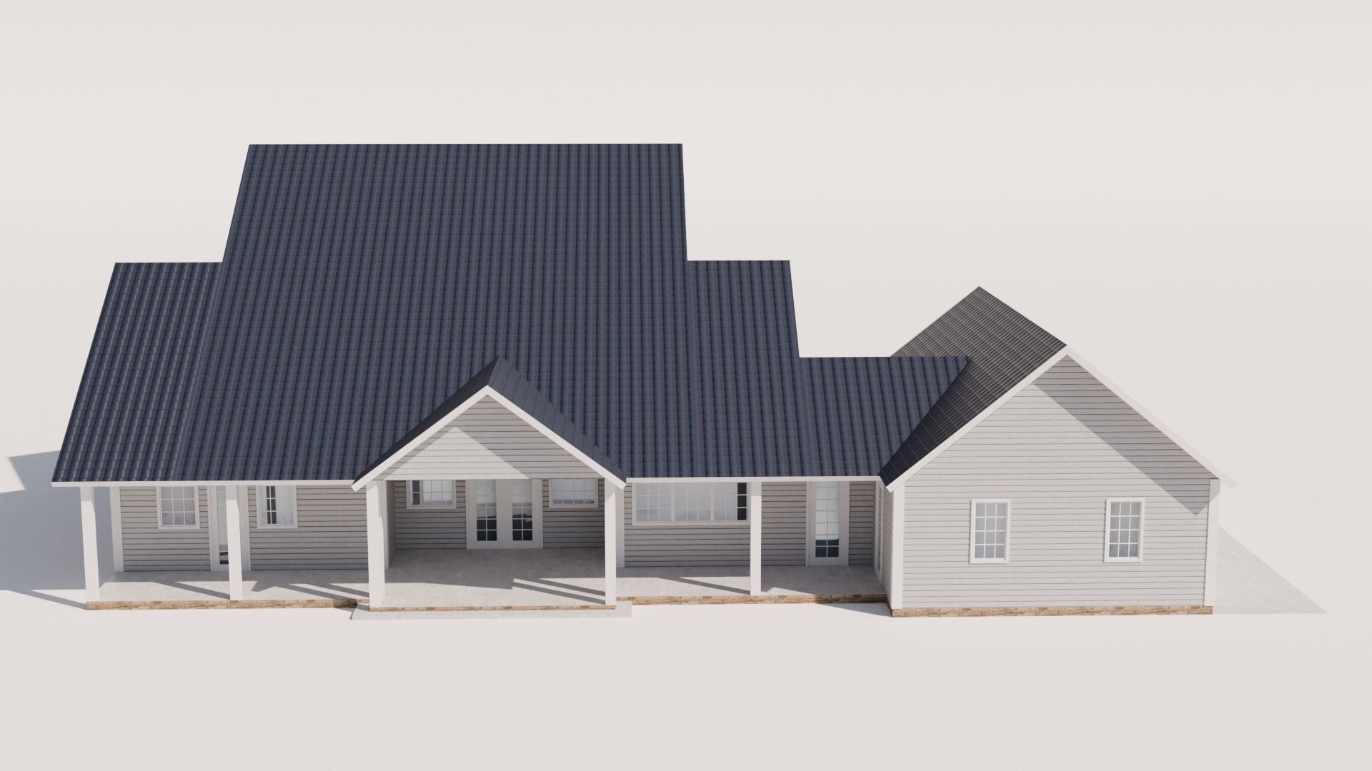 Country Style House Model 2 Low-poly 3D model_4