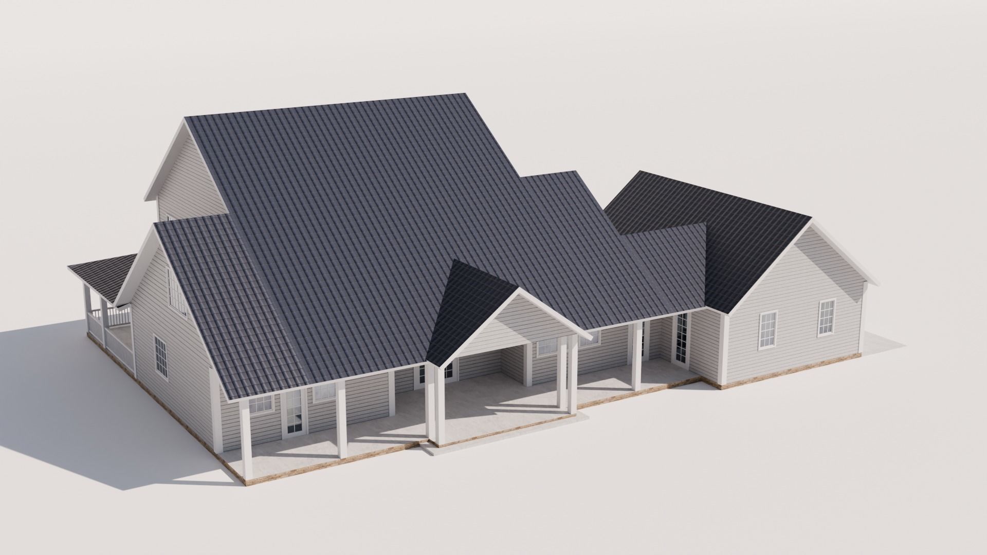 Country Style House Model 2 Low-poly 3D model_5