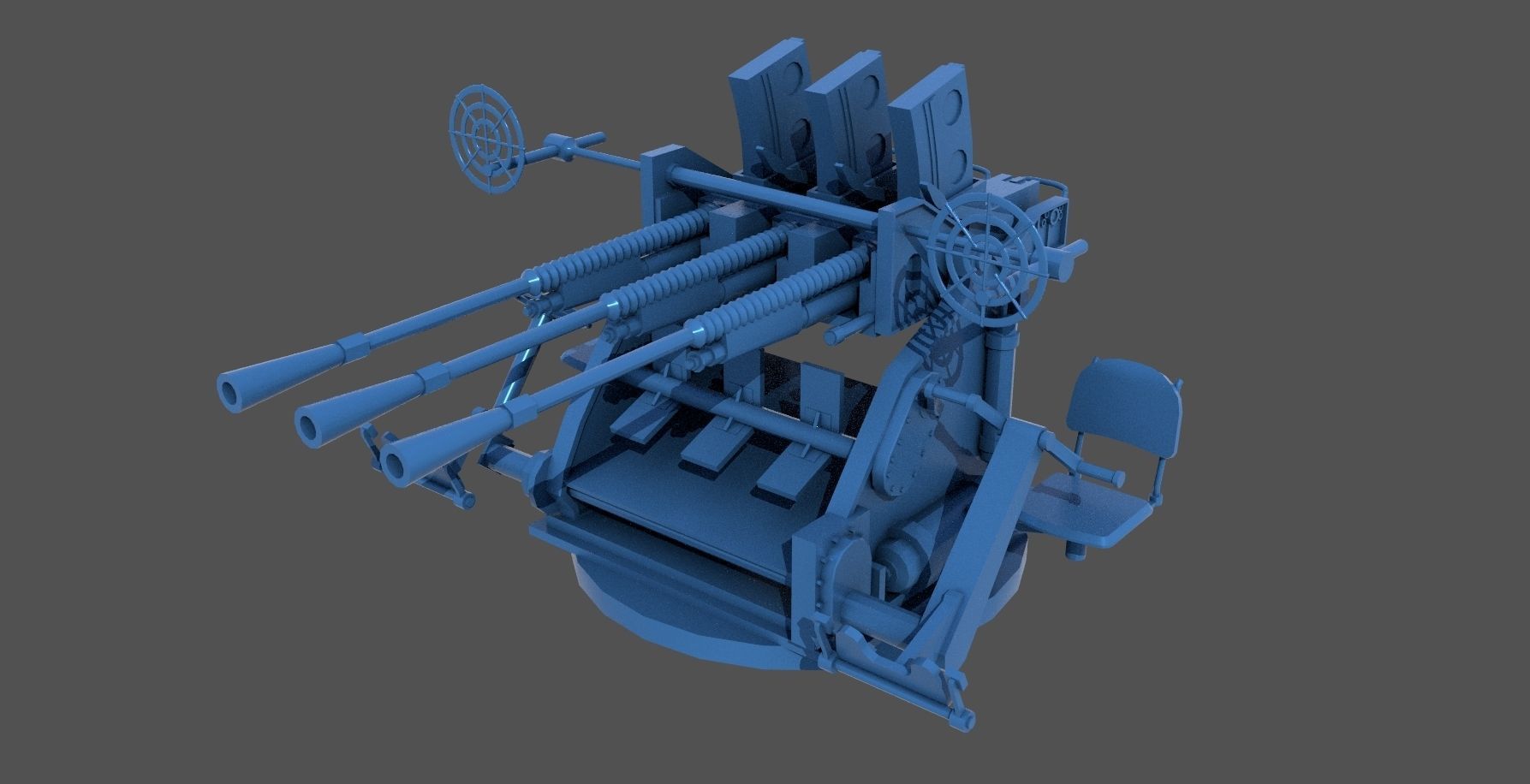 Type 96 25mm triple mount - Personal license - 1-350 scale 3D print model_1