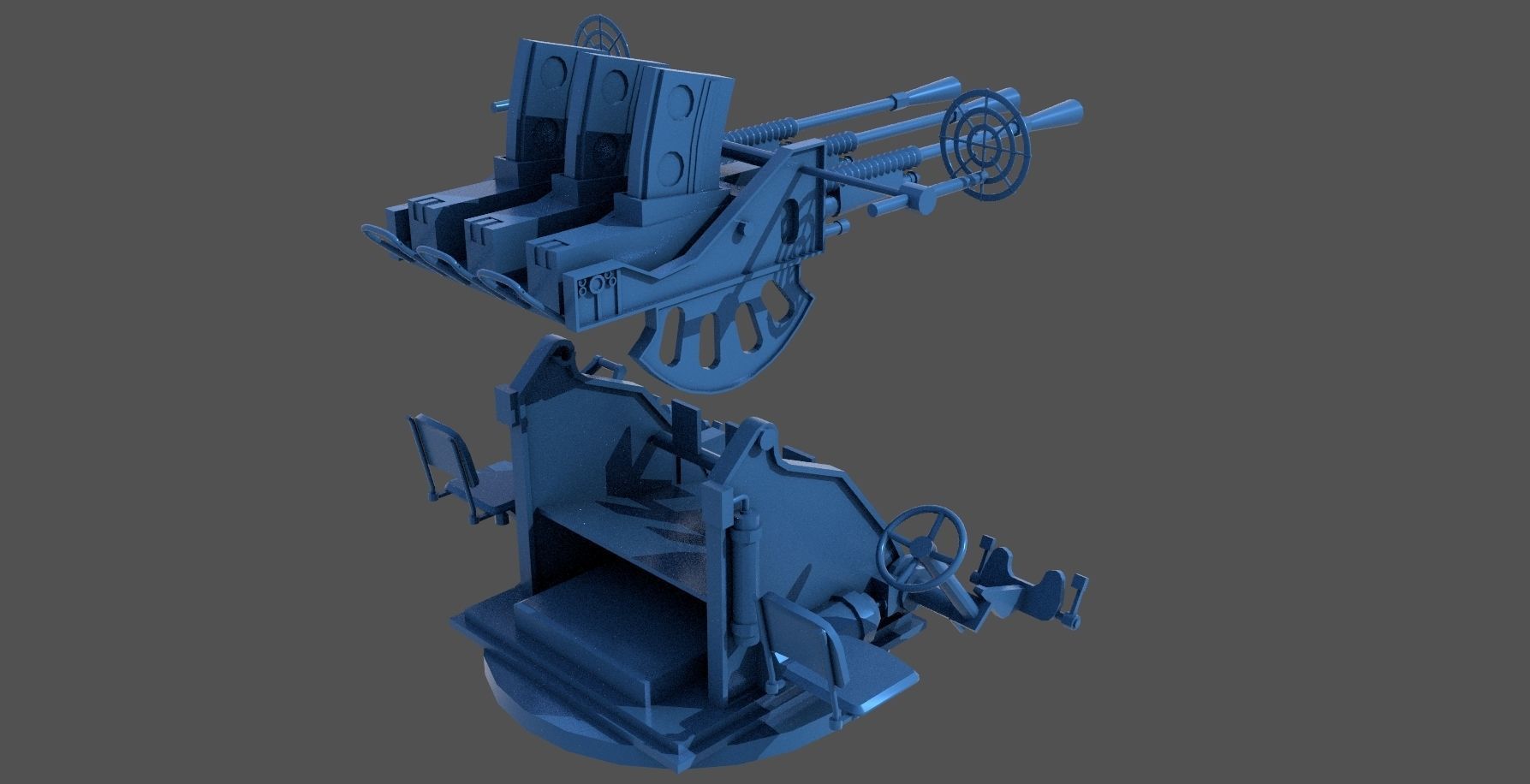 Type 96 25mm triple mount - Personal license - 1-350 scale 3D print model_10