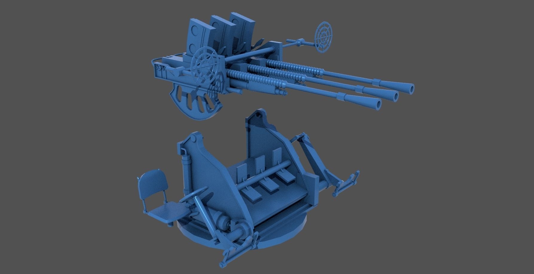 Type 96 25mm triple mount - Personal license - 1-350 scale 3D print model_9