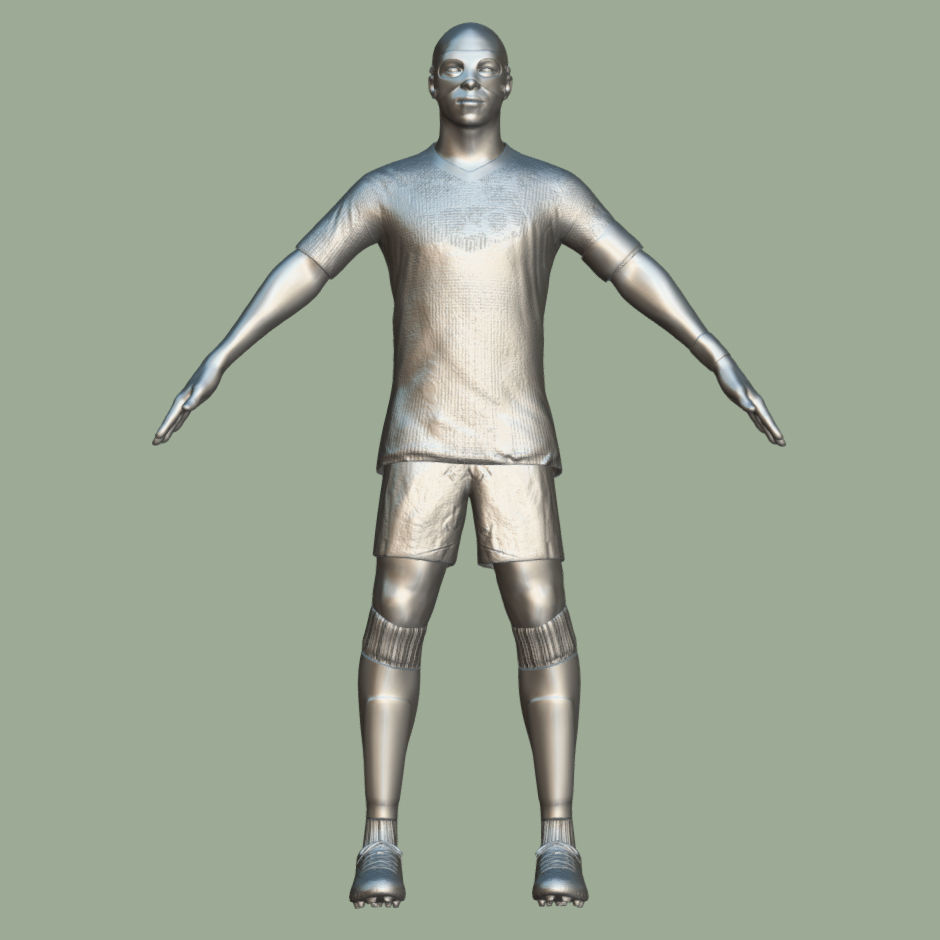 T-Pose Rigged Mbappe France Euro 2024 3D model_6