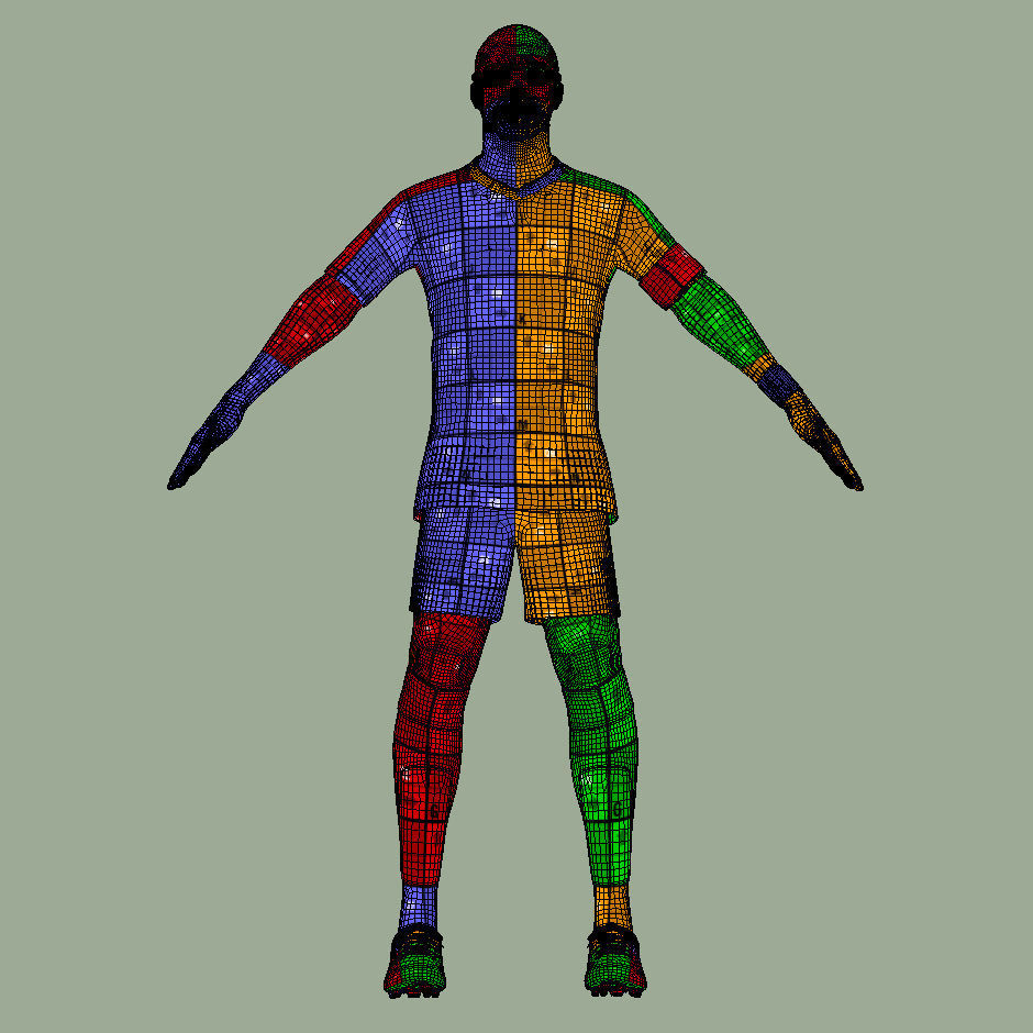 T-Pose Rigged Mbappe France Euro 2024 3D model_9