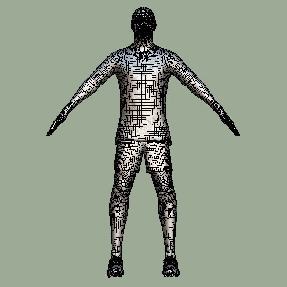 T-Pose Rigged Mbappe France Euro 2024 3D model_7