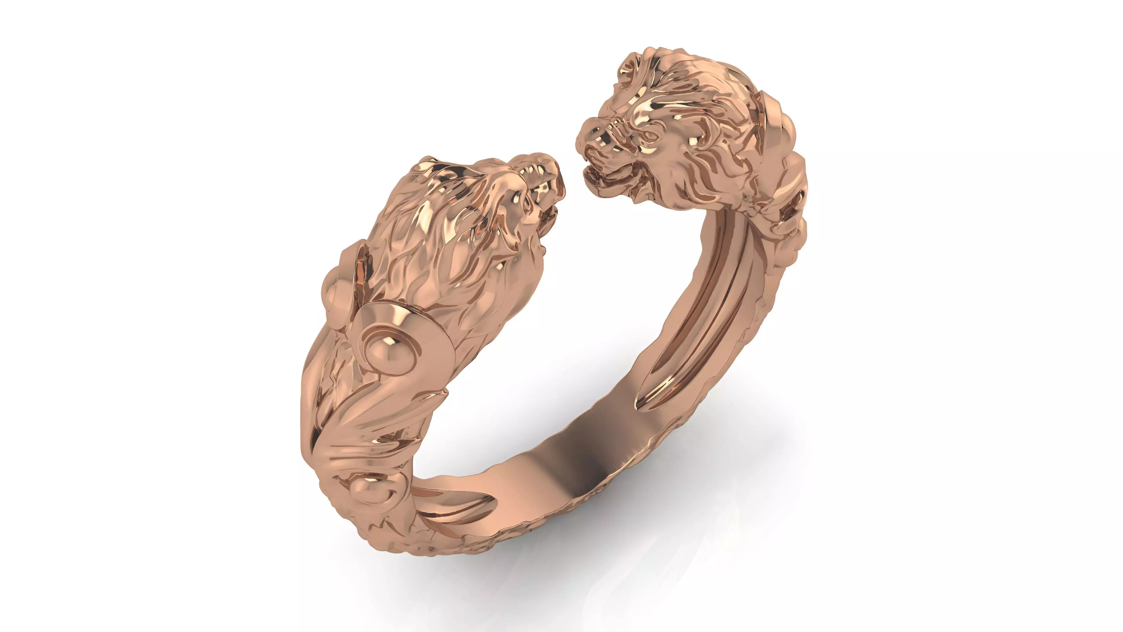 Lion Ring 3D print model_0