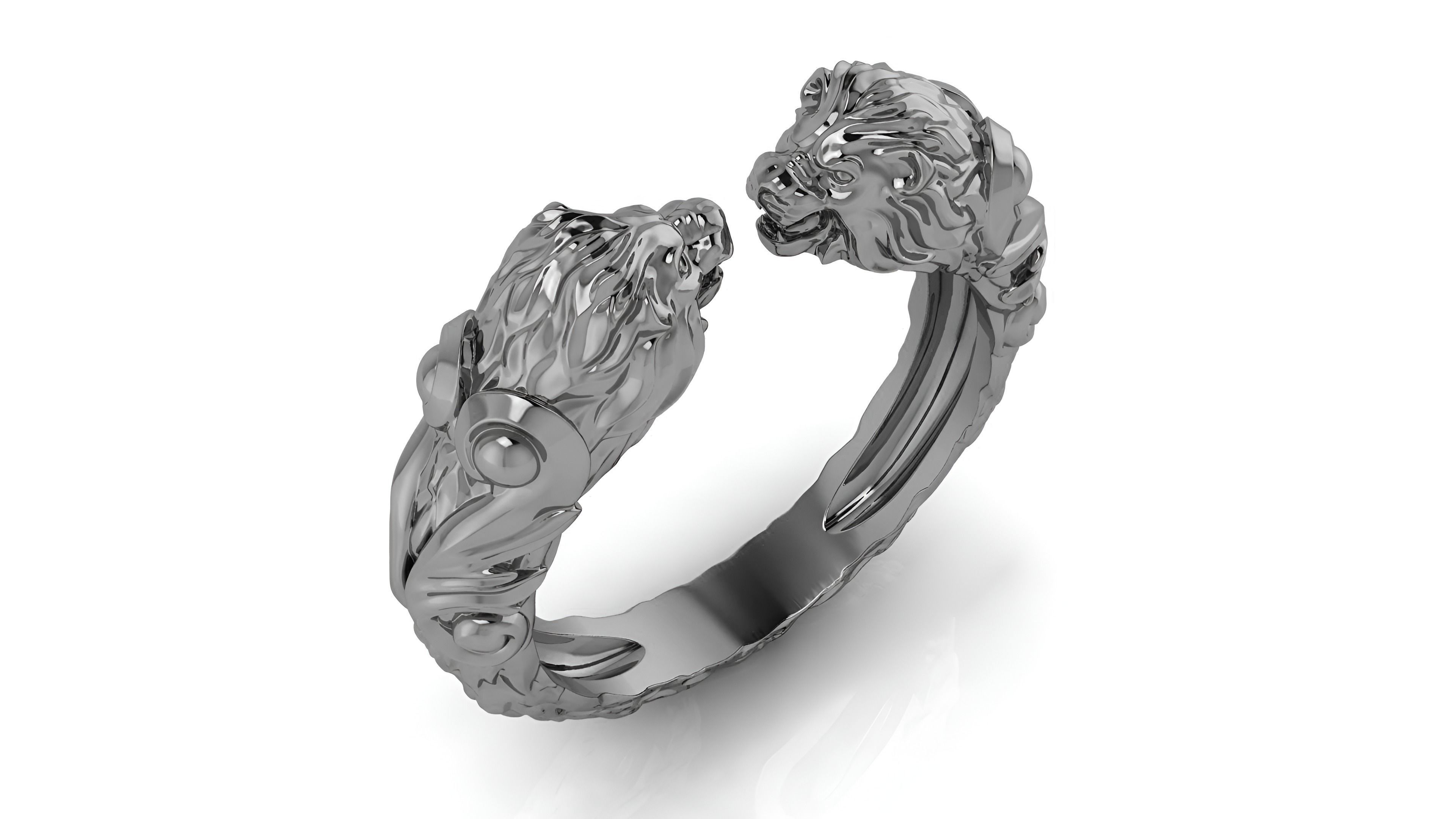 Lion Ring 3D print model_2