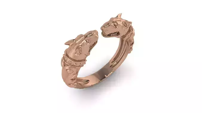 Bull Terrier Dog Ring 3D print model