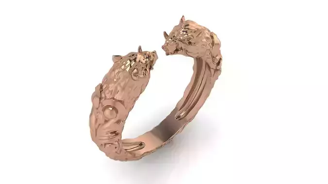 Wild Pig Ring 3D print model