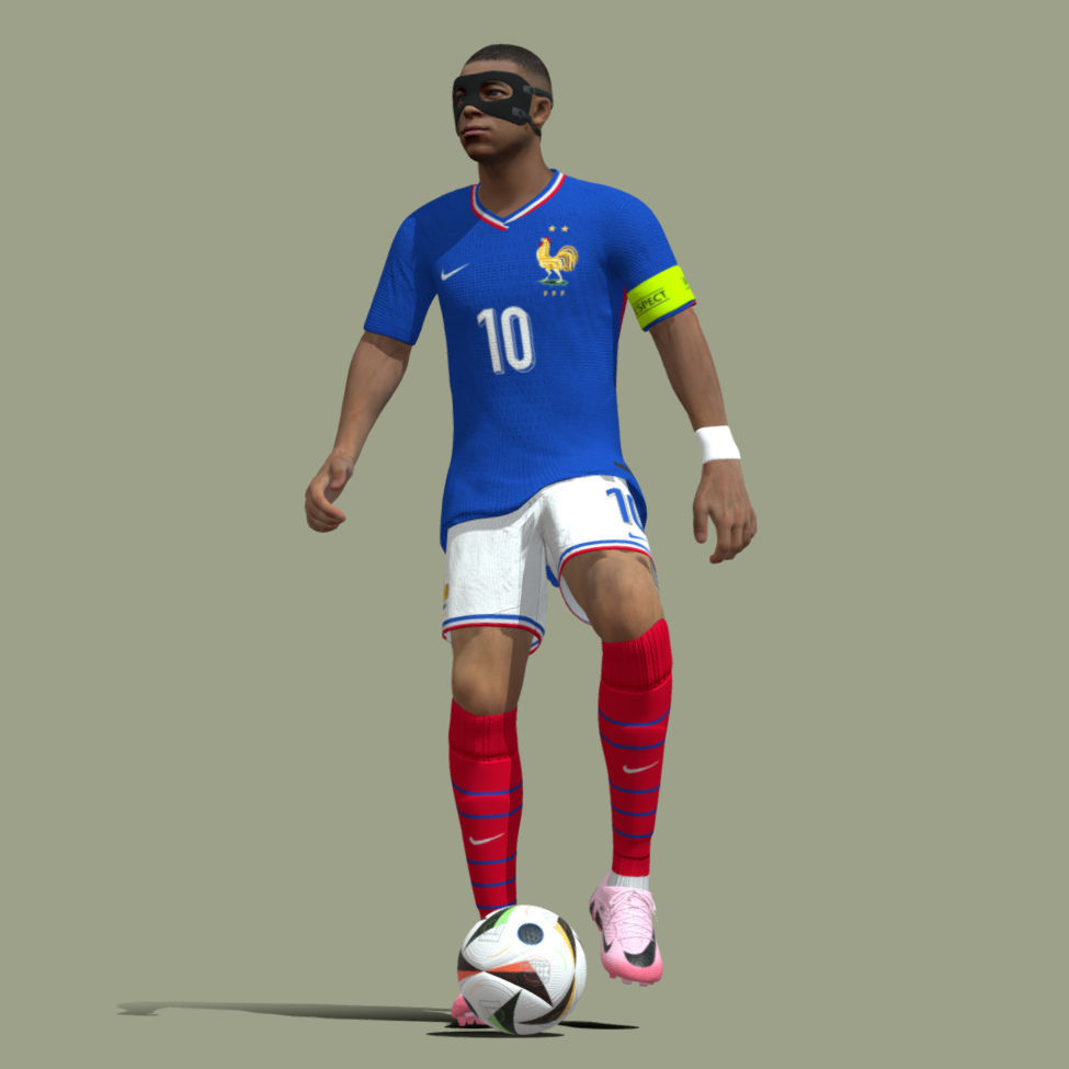 Mbappe France Euro 2024 3D model_6