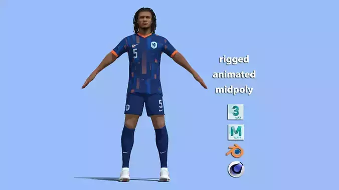 T-Pose Rigged Nathan Ake Netherlands Euro 2024