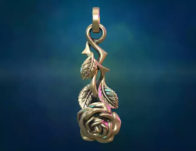 Rose flower pendant