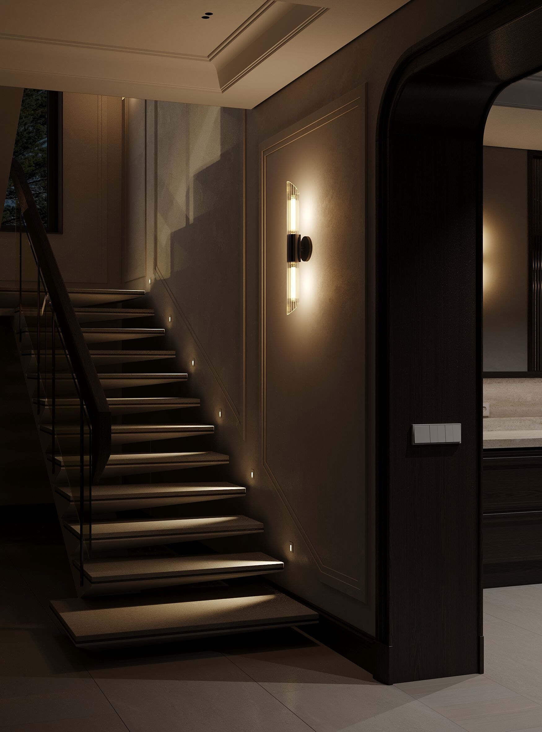 Interior Designed Scene with HALLWAY and STAIRS 3D model_6