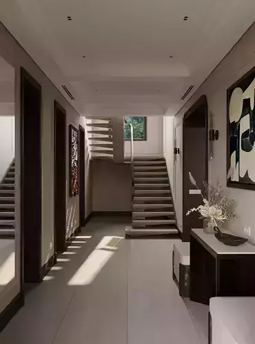 Interior Designed Scene with HALLWAY and STAIRS