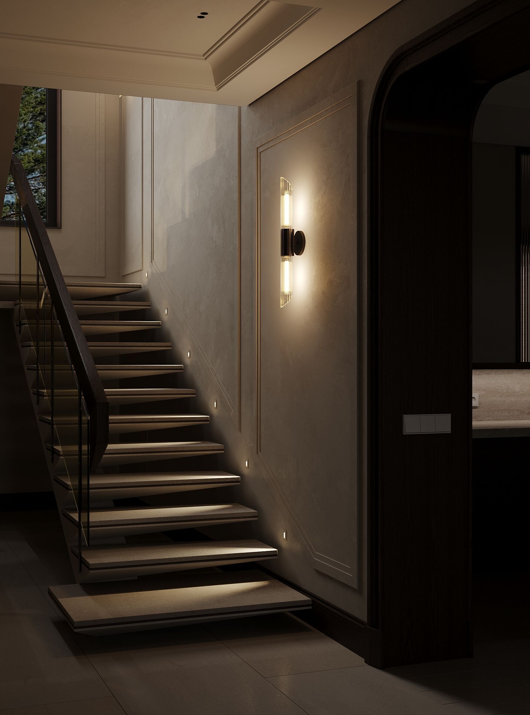 Interior Designed Scene with HALLWAY and STAIRS 3D model_5