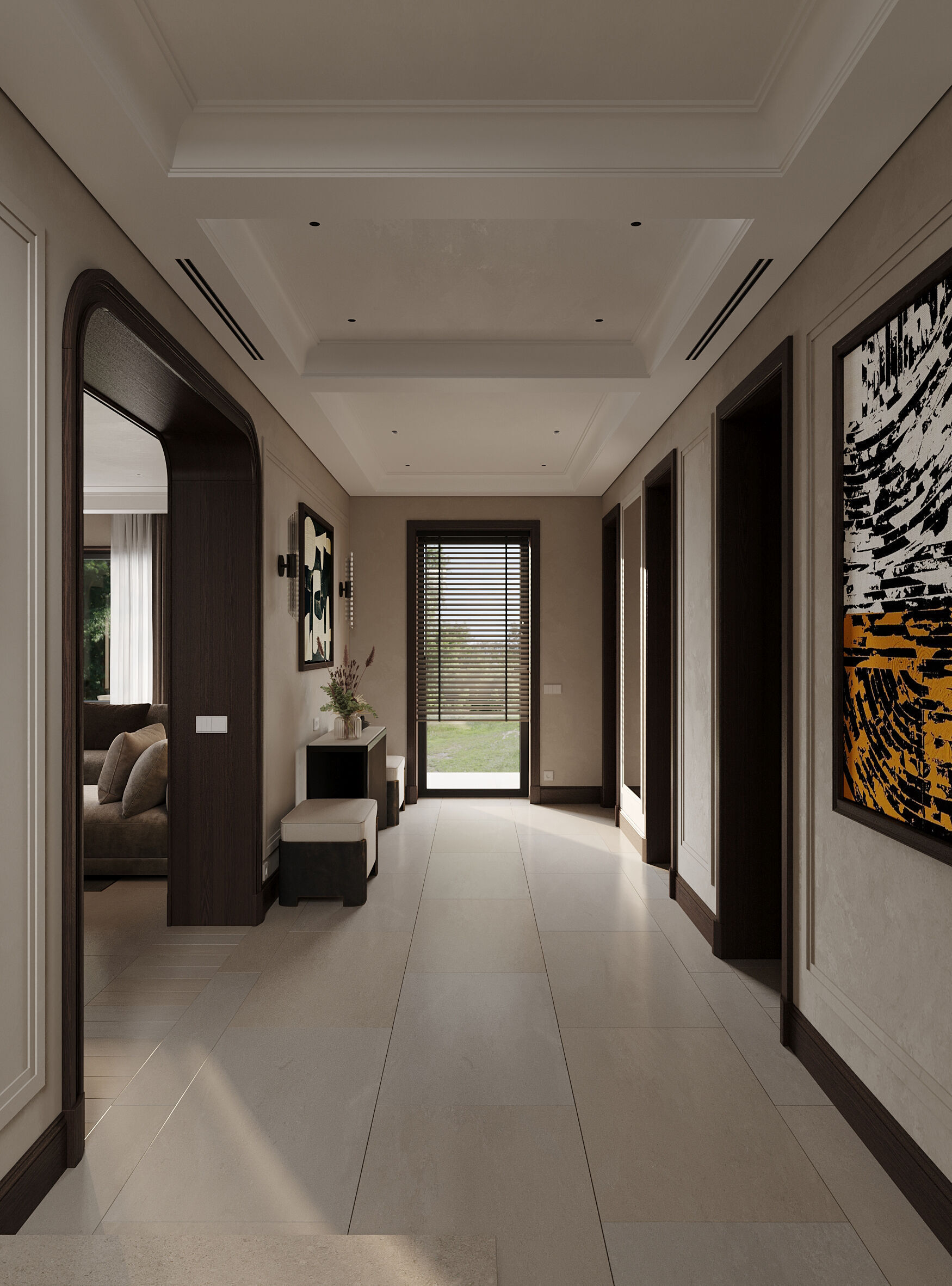Interior Designed Scene with HALLWAY and STAIRS 3D model_7