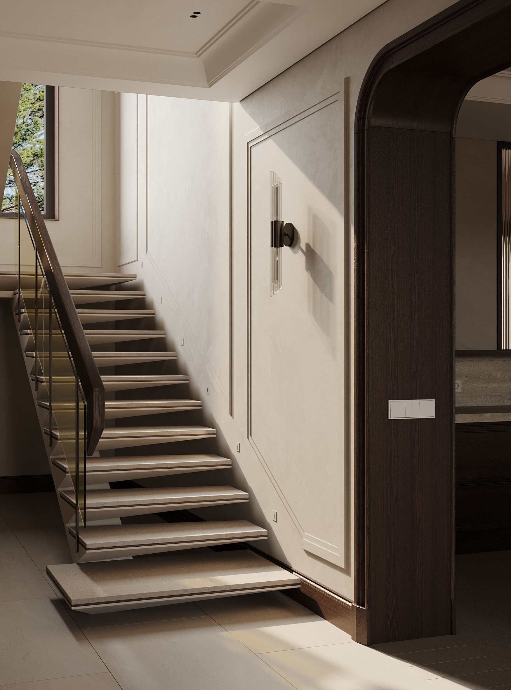 Interior Designed Scene with HALLWAY and STAIRS 3D model_4