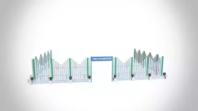Garden Fence Low-poly 3D model