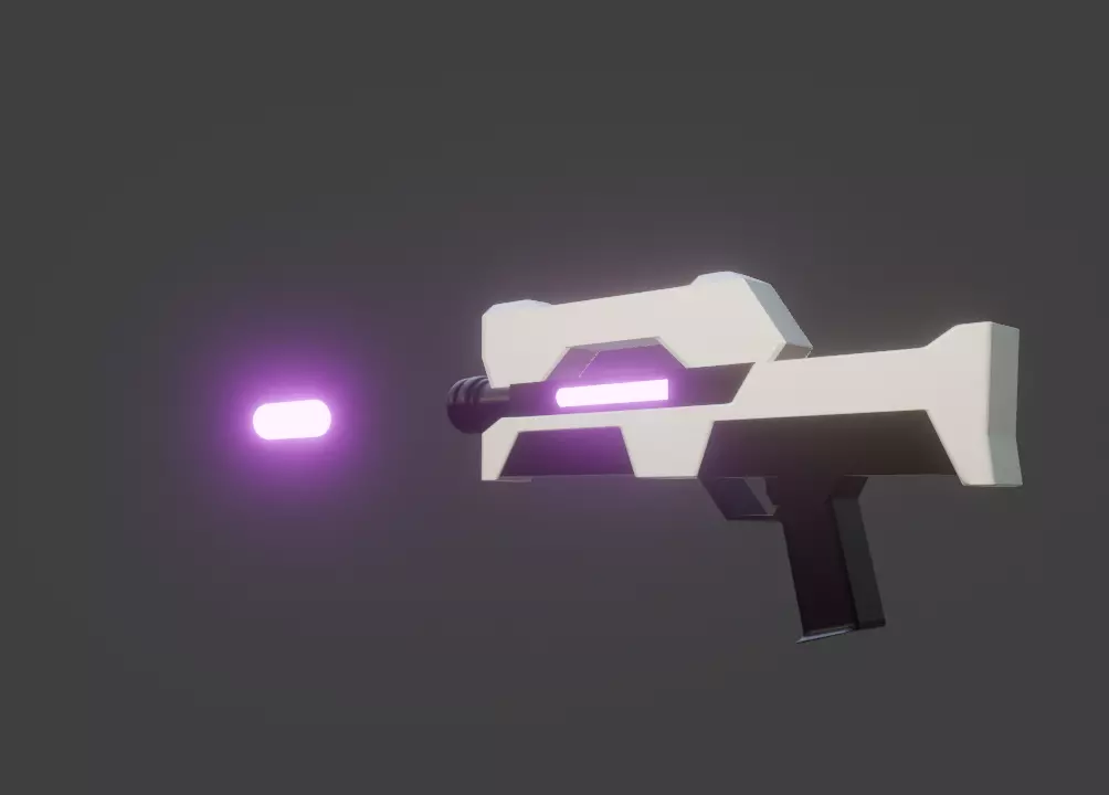 PLASMA GUN Low-poly 3D model_0