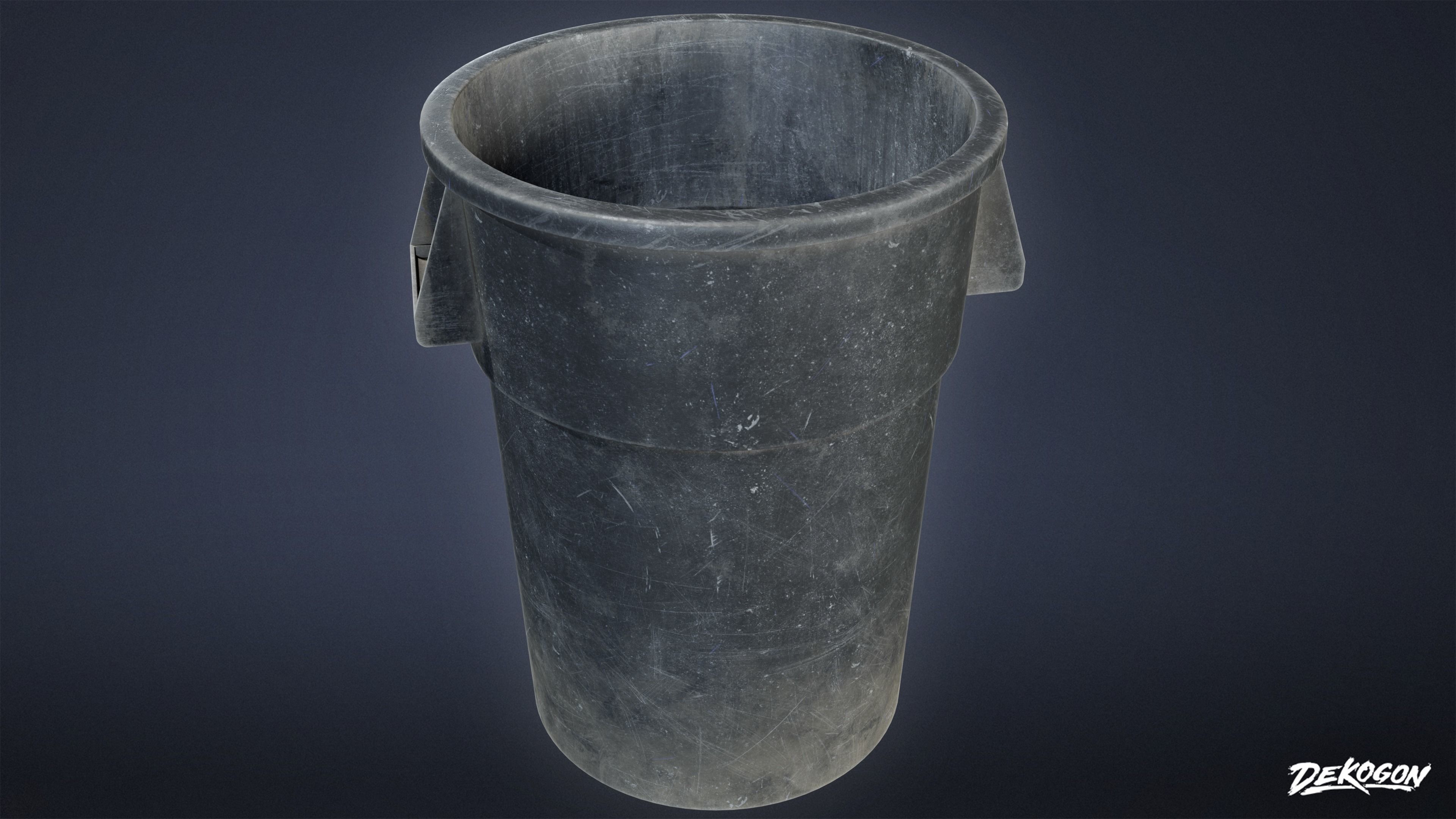 TRASH - Trash Plastic Barrel 01 - LOW POLY Low-poly 3D model_5