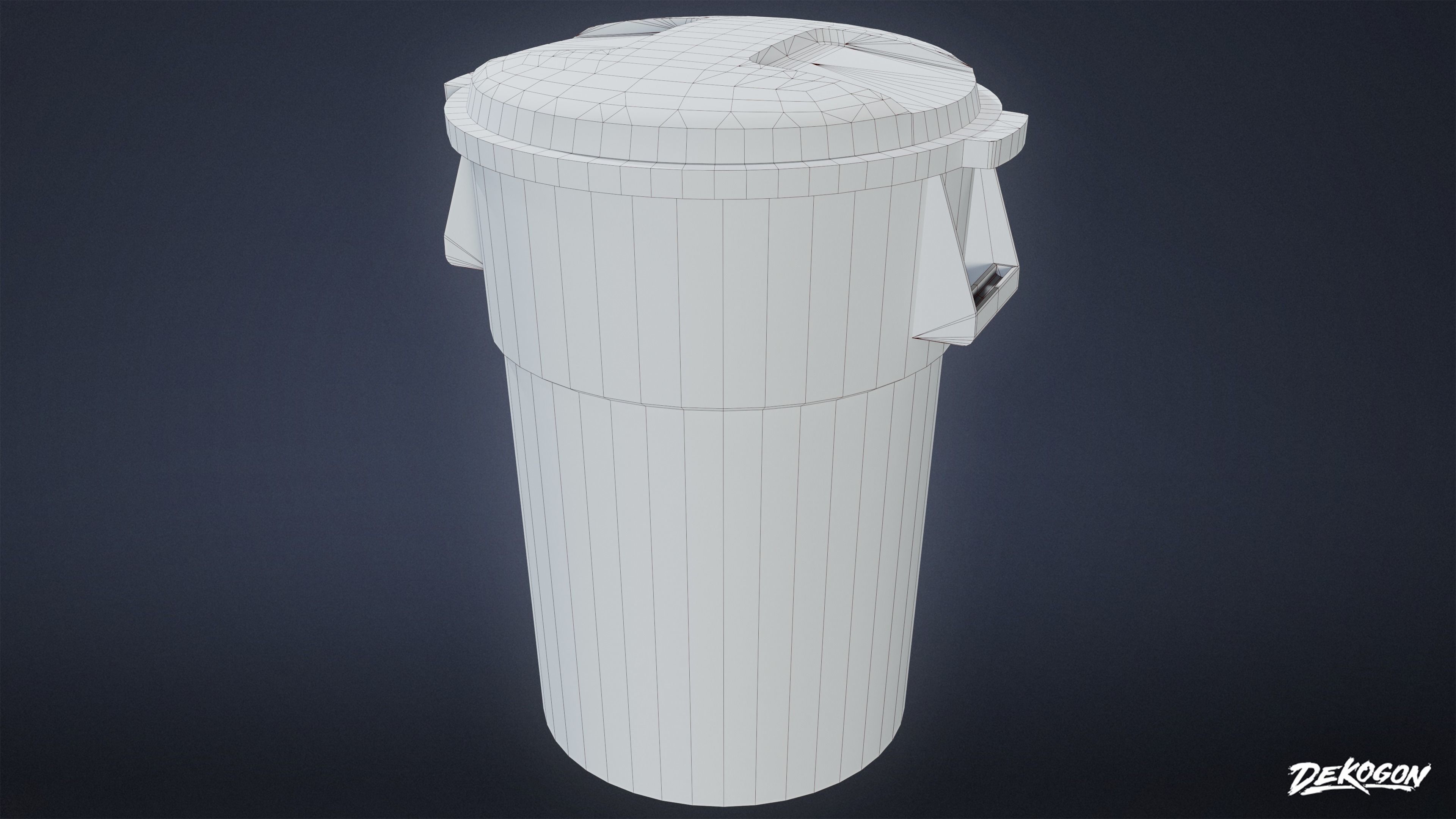 TRASH - Trash Plastic Barrel 01 - LOW POLY Low-poly 3D model_6