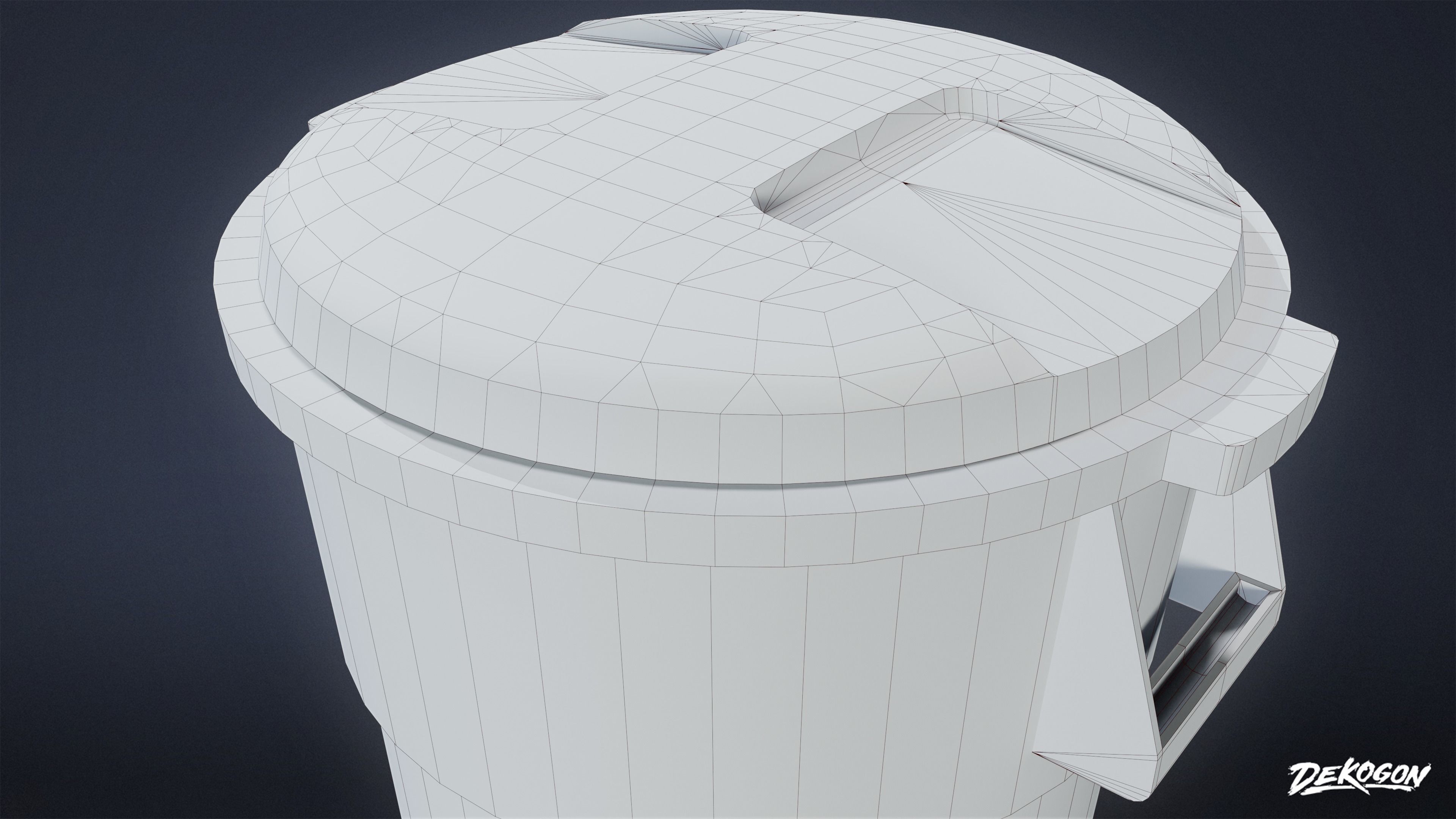 TRASH - Trash Plastic Barrel 01 - LOW POLY Low-poly 3D model_8
