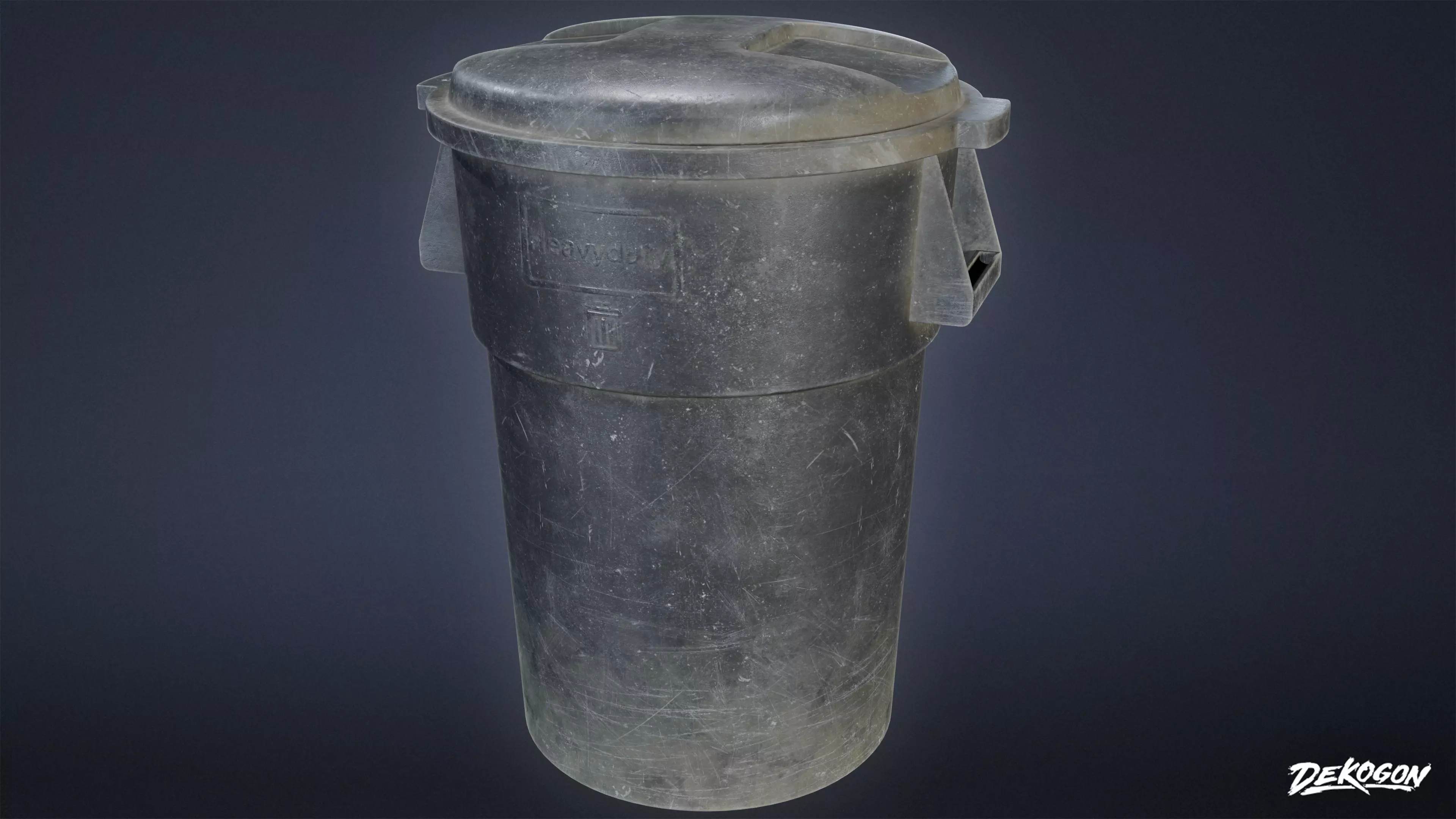 TRASH - Trash Plastic Barrel 01 - LOW POLY Low-poly 3D model_0