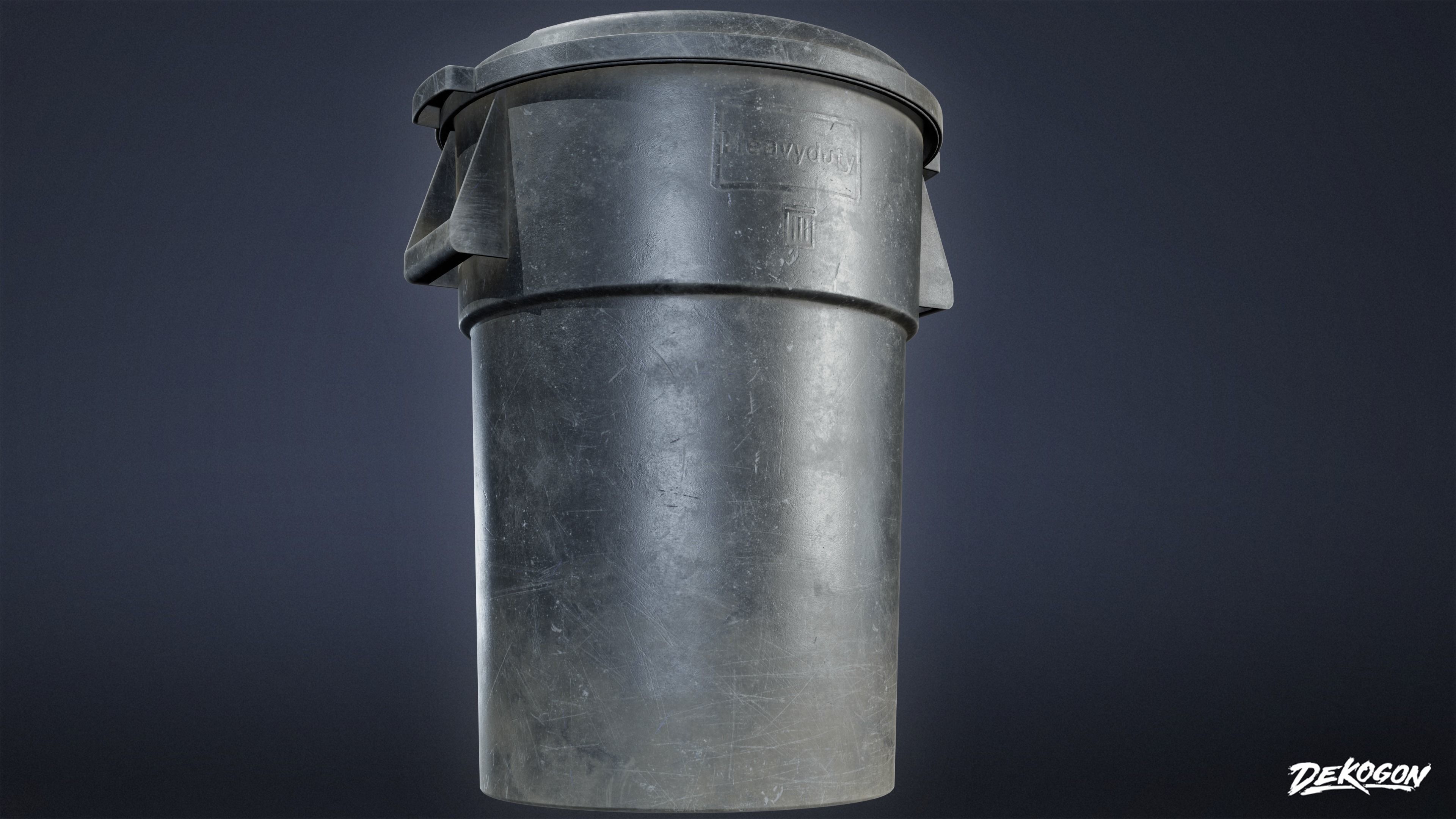 TRASH - Trash Plastic Barrel 01 - LOW POLY Low-poly 3D model_1